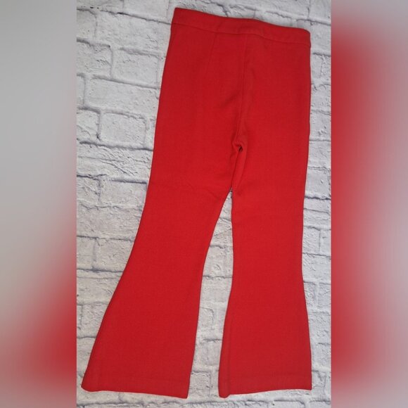 Smythe Canada Women's' Pants Flare Leg Red 100% Wool size 00 27Wx24.5 - Picture 2 of 13